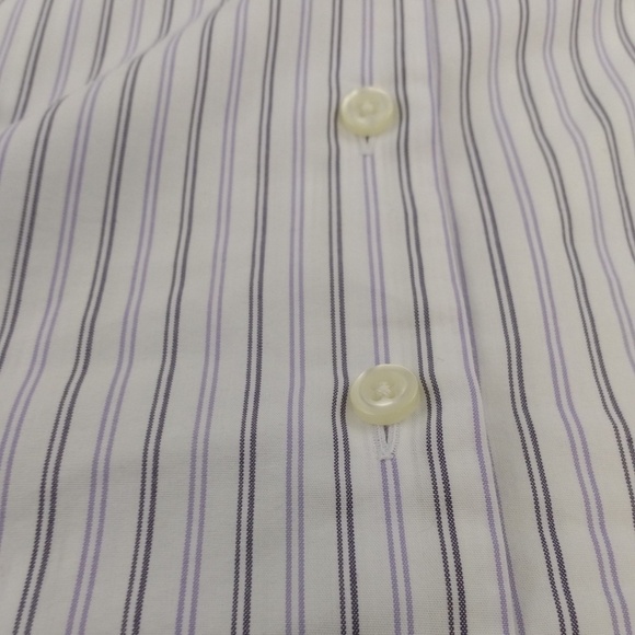 Land's End Purple and White Striped Button Down Size 12p - Picture 6 of 14